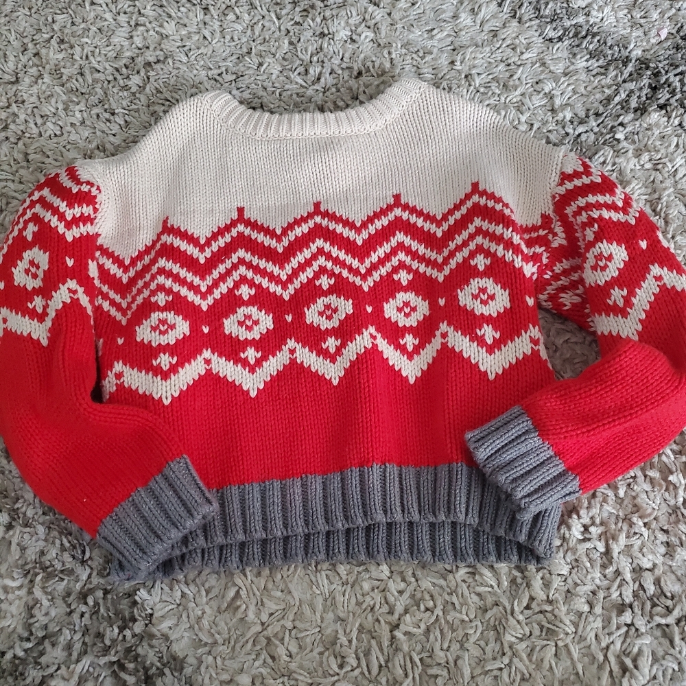 Red and white sweater